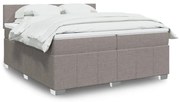 Κρεβάτι Boxspring με Στρώμα Taupe 200x200 εκ. Υφασμάτινο