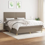 vidaXL Κρεβάτι Boxspring με Στρώμα Taupe 160x200 εκ. Υφασμάτινο