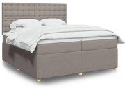 vidaXL Κρεβάτι Boxspring με Στρώμα Taupe 200x200 εκ. Υφασμάτινο
