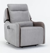 Insi Mayfair πολυθρόνα relax Shiatsu massage lift με ηλεκτρική ανάκλιση 80x88x102εκ. Γκρι ανοιχτο/Γκρι σκούρο ύφασμα  0051.AR52