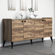 Megapap Μπουφές Lidya Καρυδί - Μαύρο Εφέ Μαρμάρου 182x41x82,5εκ.