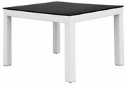 Τραπέζι Φαγητού Ghost Αλουμινίου/Polyrattan Λευκό 100x100x77εκ. - Μαύρο