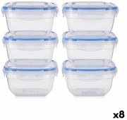 Σετ με Κυτία Γεύματος Leknes Μπλε Διαφανές πολυπροπυλένιο Πλαστική ύλη 900 ml Αεροστεγές (8 Μονάδες)