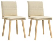 vidaXL Καρέκλες Τραπεζαρίας 2 τεμ. Κρεμ Υφασμάτινες