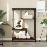 vidaXL Βιβλιοθήκη Καπνιστή Δρυς 81 x 36 x 115 εκ. Επεξεργ. Ξύλο/Ατσάλι
