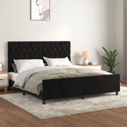 vidaXL Πλαίσιο Κρεβατιού με Κεφαλάρι Μαύρο 160x200 εκ. Βελούδινο