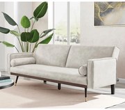 WOODWELL Ε9443,2CLICK Καναπές - Κρεβάτι Σαλονιού - Καθιστικού, Ύφασμα Suede Εκρού 192x84x76cm Bed:192x98x37cm Ε9443,2