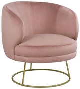 VELVET ARMCHAIR ARIEN  DUSTY PINK, GOLDEN BASE 80x75x82cm