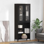 vidaXL Highboard Μαύρη Οξυά 69,5 x 34 x 180 εκ. Επεξεργασμένο ξύλο