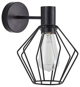 Φωτιστικό Τοίχου - Απλίκα SE21-BL-16-GR1 ADEPT BLACK WALL LAMP BLACK METAL GRID+ - 51W - 100W - 77-8314