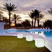 Φωτιστικό Δαπέδου Ηλιακό &amp; Επαναφορτιζόμενο Cuby 53 LUMCB053SSNW 43x43x53cm 600Lm Led RGB + 3000K-6500K White New Garden