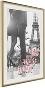 Αφίσα - Love in Paris - 40x60 - Χρυσό - Με πασπαρτού