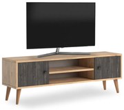 Έπιπλο τηλεόρασης Parma Megapap από μελαμίνη χρώμα industrial grey - oak 120x30x40εκ.-GP022-0071,2