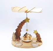 WOODEN TEA LIGHT PYRAMID ANGELS ΔΙΑΚΟΣΜΗΤΙΚΟ (ΧΩΡΙΣ ΚΕΡΑΚΙΑ) 21x13.5x22cm ACA X152203