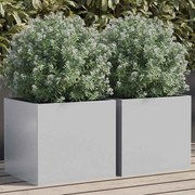vidaXL Ζαρντινιέρες 2 τεμ. Ασημί 32x30x29 εκ. από Γαλβανισμένο Χάλυβα