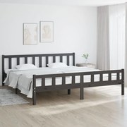 Πλαίσιο Κρεβατιού Γκρι 180 x 200 εκ Ξύλο Πεύκου Super King 810696
