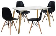 Set dining table 5 pieces Table minimal 120x80x73 cm- Twist Black