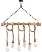 Φωτιστικό Οροφής - Ράγα Erebos 521SHN3124 80x8x90cm 6xE27 40W Natural-Black Opviq