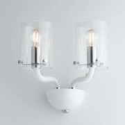 Φωτιστικό Τοίχου - Απλίκα Aurora I-AURORA-AP2 BCO 2xE14 31x24cm White Luce Ambiente Design Γυαλί