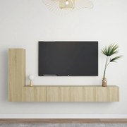 vidaXL Έπιπλα Τηλεόρασης Σετ 3 Τεμαχίων Sonoma Δρυς από Μοριοσανίδα