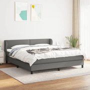 ΚΡΕΒΑΤΙ BOXSPRING ΜΕ ΣΤΡΩΜΑ ΣΚΟΥΡΟ ΓΚΡΙ 160X200 ΕΚ ΥΦΑΣΜΑΤΙΝΟ 3126174