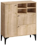 Μπουφές Ewa 793ELG1805 100x35x125cm Oak-Black