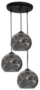 Κρεμαστό Φωτιστικό Οροφής 3xE27 Γυαλί Φ36cm Pop Heronia Lighting 02-0391 Φιμέ/Smoke