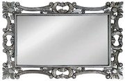 Artekko Mirroki Ξύλινος Ασημί Σκαλιστός Καθρέπτης Τοίχου (120x80)cm
