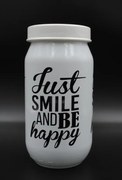 Δοχείο Κουζίνας Γυάλινο 1000ml Just Smile Veltihome 21-14637 White