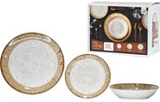 Σετ Πιάτων Πορσελάνη/Μπεζ/Καφέ 26.7x26.7x2.5cm 18Τμχ