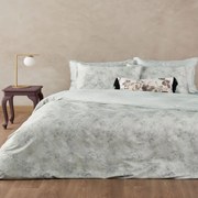 Σεντόνια Alba (Σετ 4τμχ) Grey-Ciel Kentia King Size 270x270cm 100% Βαμβακοσατέν