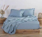 Σεντόνι King Size Με Λάστιχο Βαμβακοσατέν Elements Dusty Aqua 180x200+35 - Nef-Nef Homeware