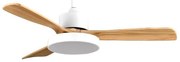 Eurolamp Ανεμιστήρας Οροφής Φ122cm DC35W Με LED Φως 32W Και Κοντρόλ Σε Ανοιχτόχρωμο Ξύλο-Λευκό 300-25041