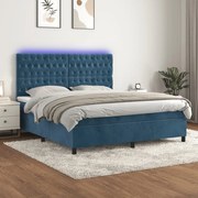 ΚΡΕΒΑΤΙ BOXSPRING ΜΕ ΣΤΡΩΜΑ &amp; LED ΣΚ. ΜΠΛΕ 160X200ΕΚ. ΒΕΛΟΥΔΙΝΟ 3136315