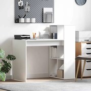 vidaXL Γραφείο με ράφι Λευκό 108 x 55 x 103.5 εκ Επεξεργασμένο ξύλο