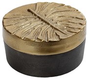 Διακοσμητικό Κουτί Με Καπάκι Αλουμινίου Γκρι-Χρυσό ESPIEL 19x8,5εκ. DEP132