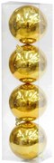 Set/4 τεμ. Χριστουγεννιάτικες Μπάλες Χρυσές 8cm 232798