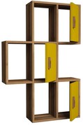 Ραφιέρα Τοίχου Flora 845HCT1603 50x20x112,6cm Walnut-Yellow