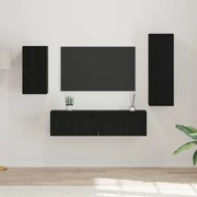 vidaXL Σετ επίπλου τηλεόρασης 4 pcs Μαύρη δρυς 30.5 x 30 x 90 cm