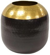 Βάζο Μεταλλικό 00.07.74021 20x20cm Black-Gold Metal