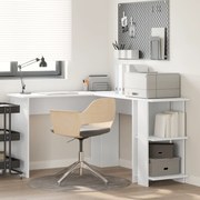 vidaXL Γωνιακό Γραφείο με Αποθήκη, Λευκό 140x113,5x75εκ