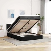 vidaXL Οθωμανικό κρεβάτι με στρώμα Μαύρο 140x200cm Ύφασμα