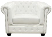 ΠΟΛΥΘΡΟΝΑ T.CHESTERFIELD HM3011.02 ΤΕΧΝΟΔΕΡΜΑ ΛΕΥΚΟ ΜΑΤ 110x90x73 εκ.