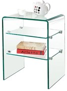 GLASSER Κομοδίνο Clear  2 Ράφια - Γυαλί 10mm / 6mm