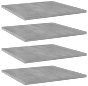 vidaXL Ράφια Βιβλιοθήκης 4 τεμ. Γκρι Σκυροδ. 40x40x1,5 εκ. Επεξ.Ξύλο