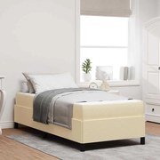 vidaXL Κρεβάτι με ελατήρια Κρέμα και Μαύρο 90 x 200 cm