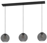 Φωτιστικό Οροφής - Ράγα Arangona 390214 125,5x24,5x150cm 3xE27 40W Grey-Black Eglo Ατσάλι,Γυαλί