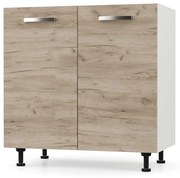 CHARLOTΤE Ντουλάπι Νεροχύτη 80x46.5x82εκ με μεταλλικά χερούλια Δρύς SO-CD80SO