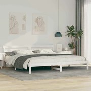 vidaXL Σκελετός Κρεβατιού Λευκό 200 x 200 cm Μασίφ ξύλο πεύκου