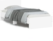 vidaXL Πλαίσιο Κρεβατιού με Κεφαλάρι και LED Λευκό 90 x 200 εκ.